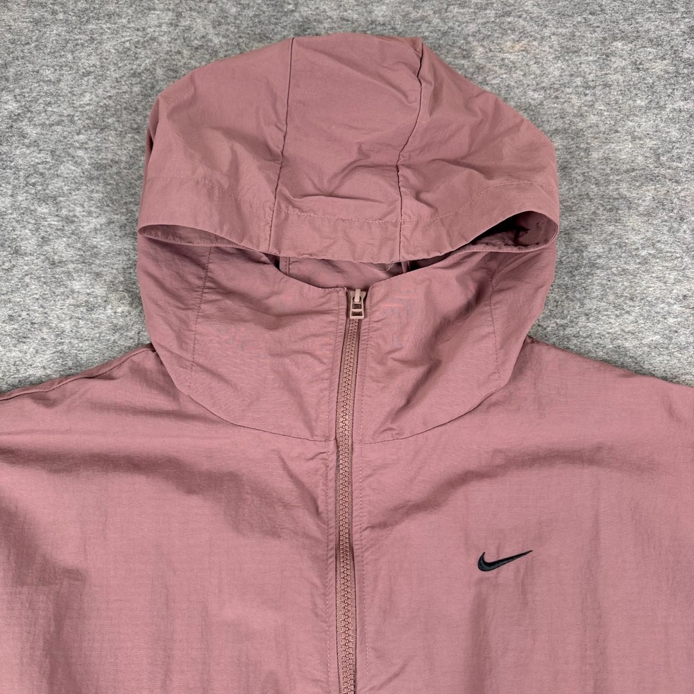 Nike Sportswear Everything Woven Jacket Full Zip Hooded Pink Womens Large L - Picture 3 of 11